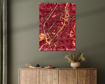 Map of Oudenaarde with the style 'Amber Autumn' by Maporia