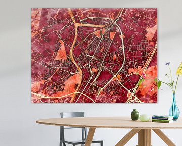 Kaart van Vilvoorde in de stijl 'Amber Autumn' van Maporia