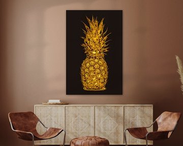 gouden ananas in de|Groovy Champagne style van Humphry Jacobs