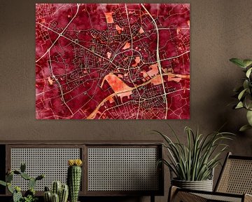 Kaart van Menen in de stijl 'Amber Autumn' van Maporia