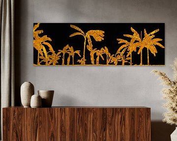 Panorama van bananenbomen in goud van Humphry Jacobs