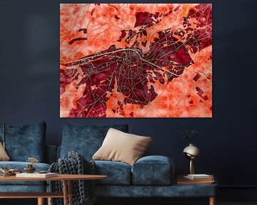 Kaart van Spa in de stijl 'Amber Autumn'