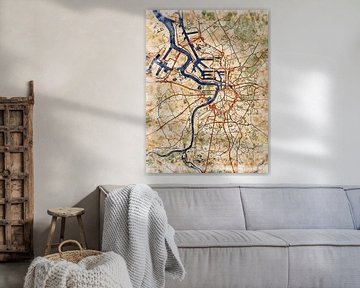 Map of Antwerpen groot with the style 'Serene Summer' by Maporia