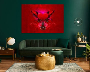 Hart van de liefde in het rood van Digitale Schilderijen