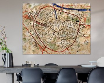 Map of Hasselt with the style 'Serene Summer' by Maporia