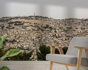 Panorame van de gehele stad Jerusalem, Israël van Joost Adriaanse