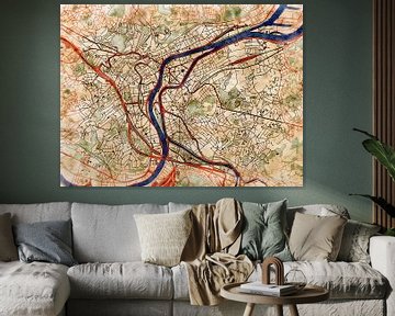 Map of Luik with the style 'Serene Summer' by Maporia