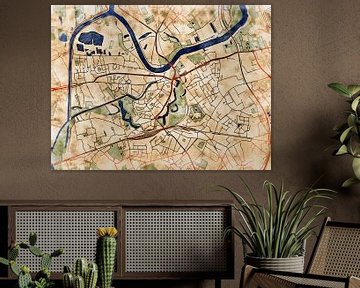 Map of Dendermonde with the style 'Serene Summer' by Maporia