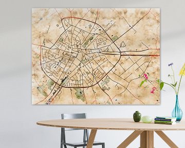 Map of Poperinge with the style 'Serene Summer' by Maporia