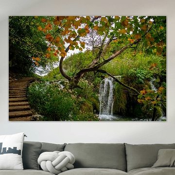 Chute d'eau dans le parc national des lacs de Plitvice