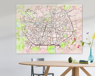 Kaart van Turnhout in de stijl 'Soothing Spring' van Maporia