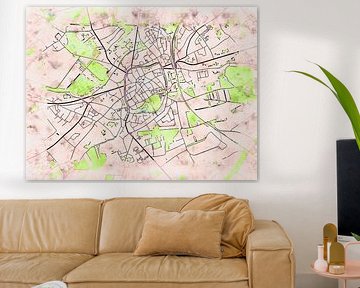 Kaart van Tongeren in de stijl 'Soothing Spring'
