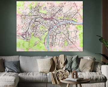 Map of Namen with the style 'Soothing Spring' by Maporia