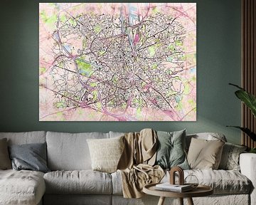 Kaart van Gent in de stijl 'Soothing Spring' van Maporia