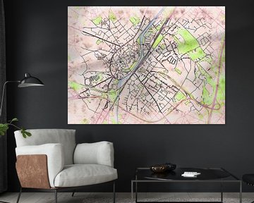 Map of Halle with the style 'Soothing Spring' by Maporia