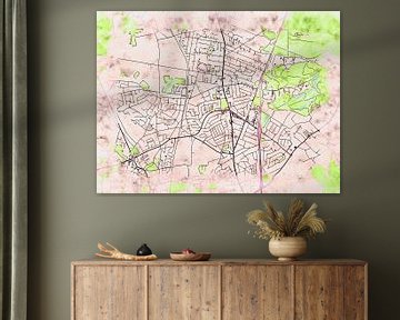 Kaart van Waterloo in de stijl 'Soothing Spring' van Maporia