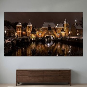 The Koppelpoort of Amersfoort in the snow