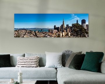 Panorama Downtown San Francisco with Bay Bridge California USA by Dieter Walther