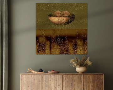 A Golden  Champagne Kiss  Fantasy. Druppels. van Alie Ekkelenkamp
