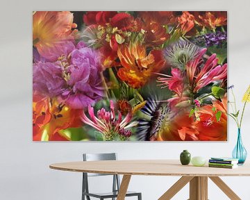 Collage aus bunten Blumen von Carla van Zomeren