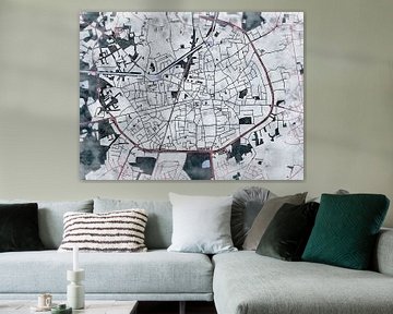 Kaart van Turnhout in de stijl 'White Winter' van Maporia