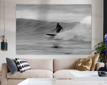 Abstracte surfer, Pacific Beach, San Diego, Californië van Siem Clerx