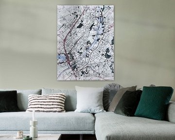 Kaart van Oudenaarde in de stijl 'White Winter' van Maporia