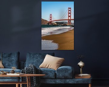 Golden Gate Bridge am Strand von Baker Beach in San Francisco Kalifornien USA von Dieter Walther