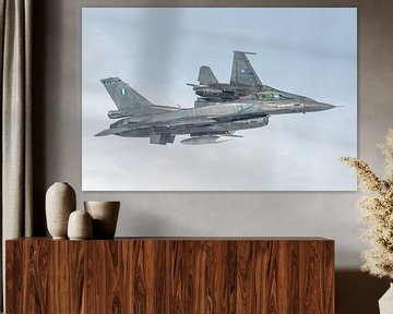 Deux General Dynamics F-16 de l'armée de l'air grecque ont pris des photos en air à air dans l'espac sur Jaap van den Berg