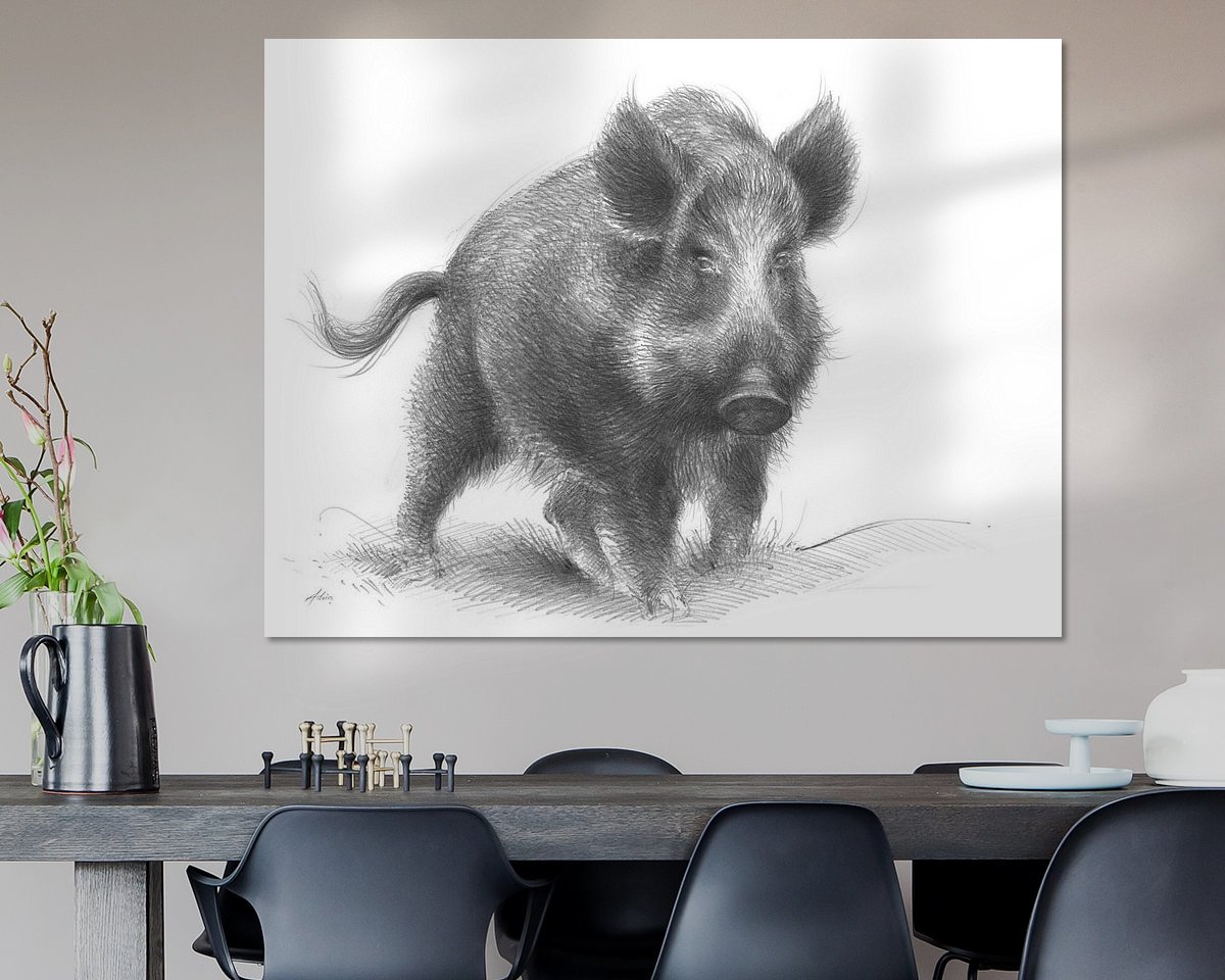 Voorbeeld van het werk in een kamer