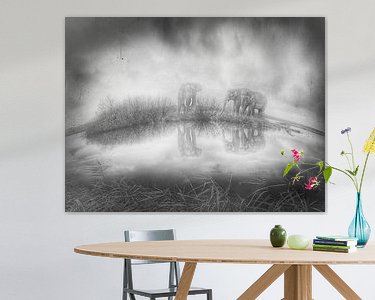 Voorbeeld van het werk in een kamer