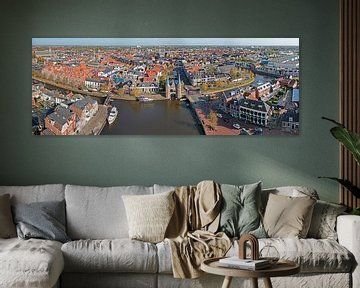 Aerial panorama of the historic town of Sneek in Friesland Netherlands by Eye on You