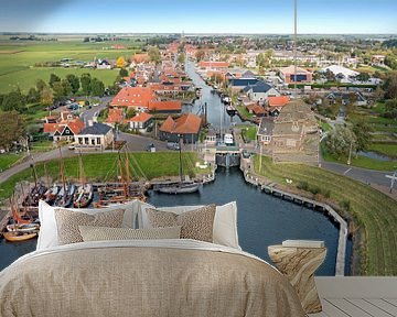 Luftaufnahme der Stadt Workum in Friesland, Niederlande von Eye on You