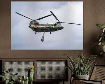 The Beast! De Boeing CH-47 Chinook van de Koninklijke Luchtmacht met de registratie D-666. van Jaap van den Berg