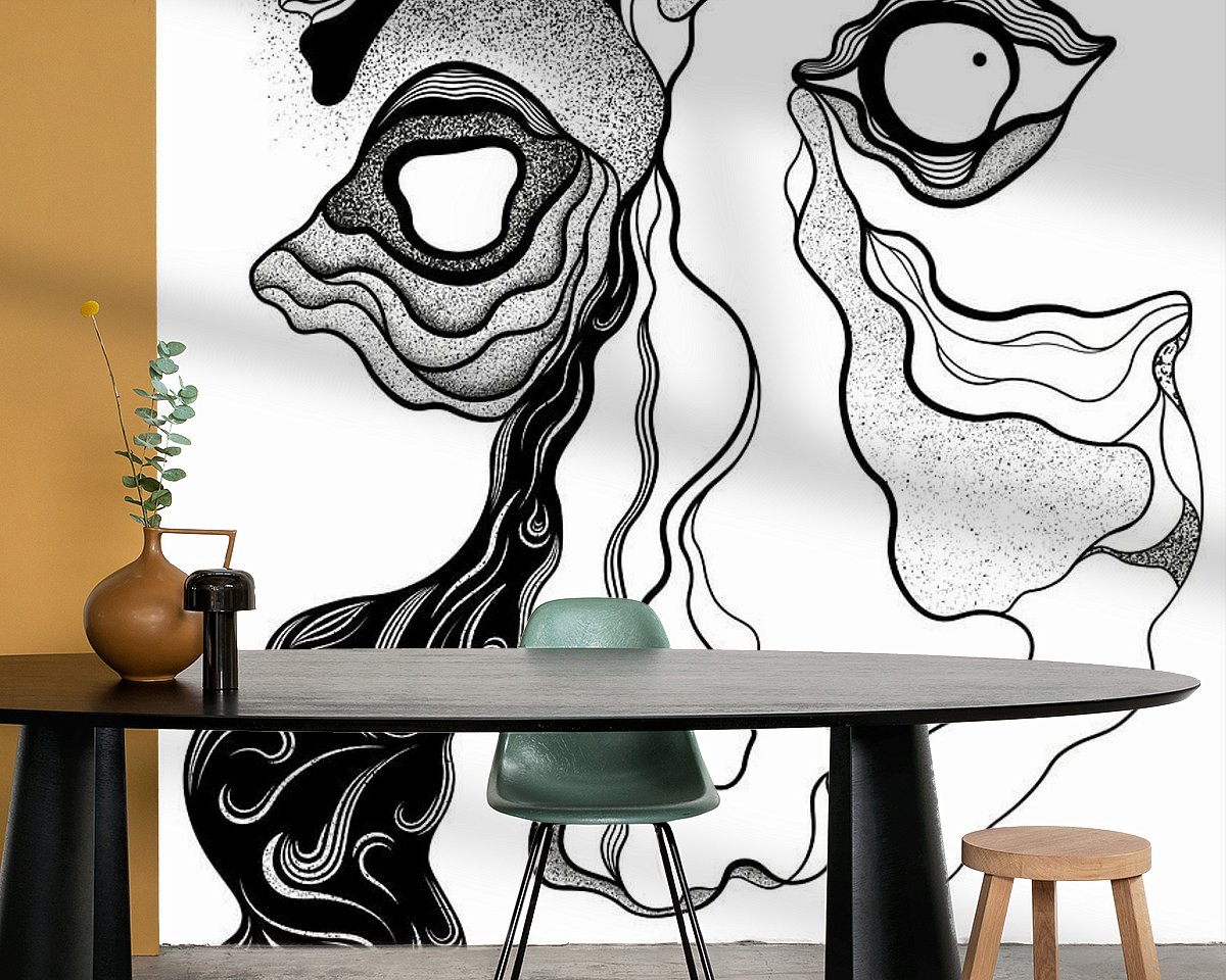 Voorbeeld van het werk in een kamer