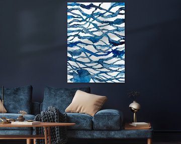 Threads of water | Aquarel schilderij van WatercolorWall