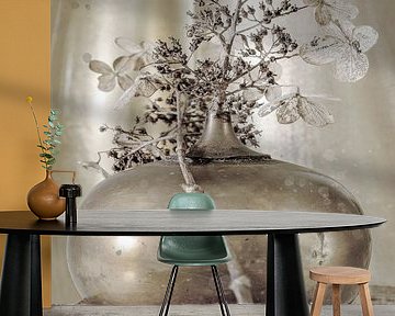 Hydrangea Neutral Silver. Modern Still Life by Alie Ekkelenkamp