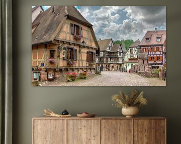 Maisons à colombages au Pont Fortifié, Kaysersberg, Alsace, France sur Rene van der Meer