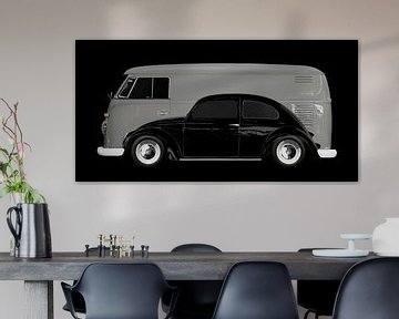 VW Bus T1 panel van and VW Beetle by aRi F. Huber