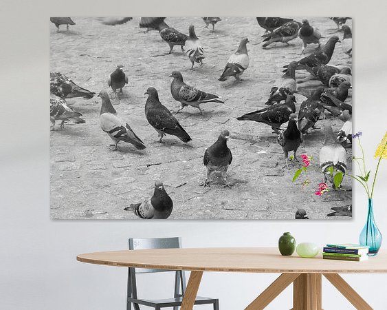 Voorbeeld van het werk in een kamer