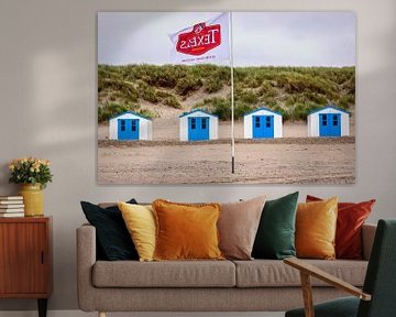 Strandhuisjes bij De Koog op Texel van Rob Boon