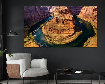 Panorama landscape canyon Colorado river Horseshoe bend ArizonaUSA by Dieter Walther