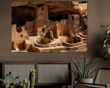 Cliff Palace Ruin van de Anasazi in Mesa Verde National Park Colorado USA van Dieter Walther