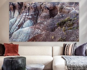 Erosie Kleurrijke Rotsen Abstract in Painted Desert Nationaal Park Woestijn in Arizona USA van Dieter Walther