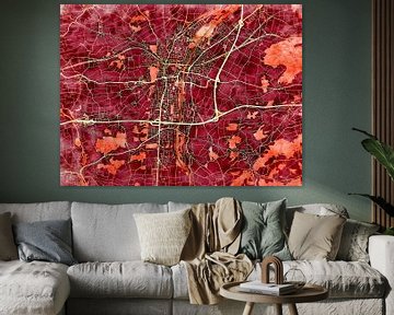 Kaart van Sankt Pölten in de stijl 'Amber Autumn' van Maporia