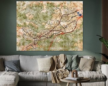 Kaart van Kapfenberg in de stijl 'Serene Summer' van Maporia