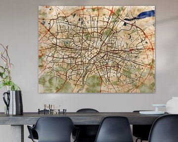 Karte von München groot im stil 'Serene Summer' von Maporia