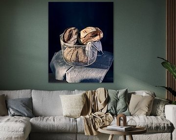 Bread in basket by Valerie Boehlen