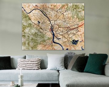 Map of Hameln with the style 'Serene Summer' by Maporia
