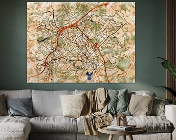 Kaart van Velbert in de stijl 'Serene Summer' van Maporia